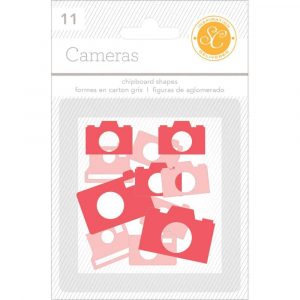 Studio Calico Chipboard Shapes Cameras Pink