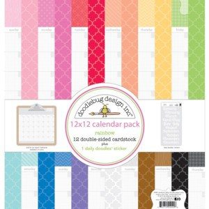 Doodlebug Design 12x12 Calendar Pack Rainbow