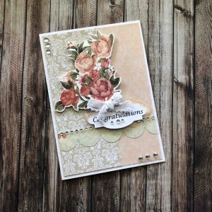 Handmade Wedding Card 03 Bunch of Roses
