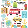 Doodlebug Design Icon Stickers I Heart Travel