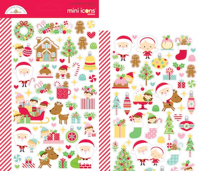Doodlebug Design Mini Icon Stickers Christmas Magic